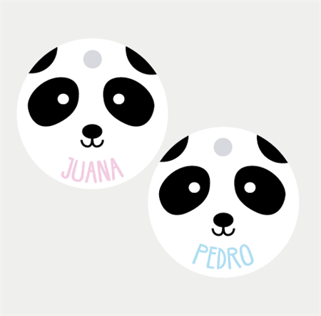 Tarjetitas redondas Panda Pers 20u